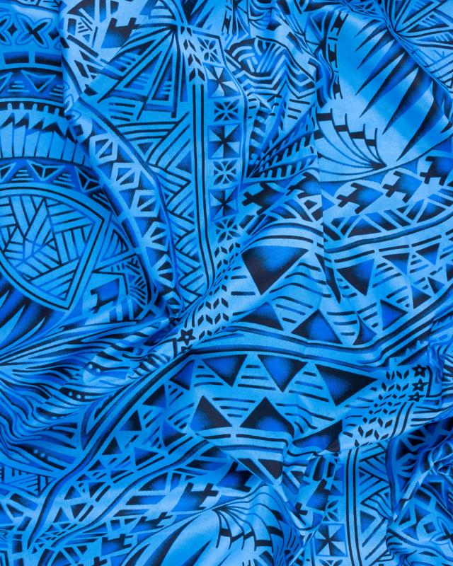 Tissu Polynésien AERO Bleu Turquoise - Tissushop
